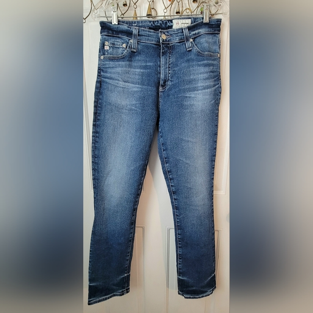 AG Adriano Goldschmied Mari High Rise Slim Straight Jeans Womens 28 Dark Wash